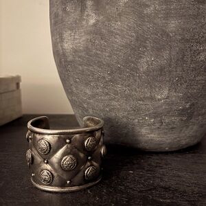 Virgins Saints And Angels Silver Studded  Cuff (Large)